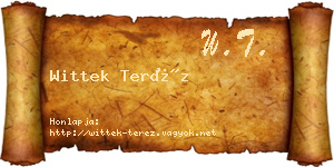 Wittek Teréz névjegykártya